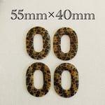 importアクリルレオパードオーバルパーツ ブラウン 4個入り