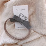 スエード リボンベビーヘアバンド୨୧⑅グレー