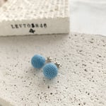 コットンレース糸の編み玉ピアス/イヤリング 