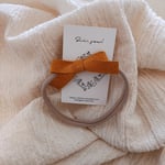 スエード リボンベビーヘアバンド୨୧⑅マスタード