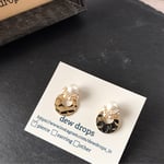 ✳︎小さめ♡コットンパール×メタルプレートピアス✳︎