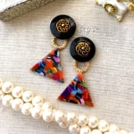☆Vintage☆カラフルなトライアングルピアス/イヤリング