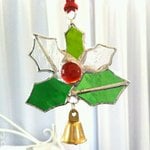 ヒイラギ☆クリスマスオーナメント【ステンドグラス】ガラスチャーム　クリスマスツリー　冬支度