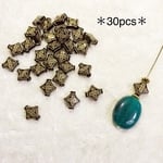 【アンティーク調 ブラック×ゴールド】30pcs＊花柄のスペーサービーズ