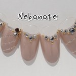 大人可愛いモーヴ系逆フレンチ　ネイルチップ