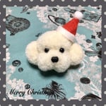 【クリスマス限定】 もふもふ トイプードル キーホルダー（サイズS）ホワイト