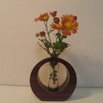 木の一輪挿し コクタン 9.7cmΦ×4.0㎝