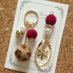 秋冬アシンメトリーピアス/イヤリング
