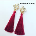 ≪選べる7色♡≫ビジュー×ロングタッセルピアス(イヤリング)