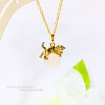  * 温度で色が変わる * タマ乗り猫のネックレス ［pink］