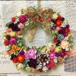 送料無料☆お花たっぷり☆ドライフラワーリース