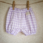 ダブルガーゼのかぼちゃパンツ☆purple☆check☆sale