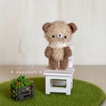 ＊kumahari＊あみぐるみ パステルカラー モコモコ  ブラウン ベア
