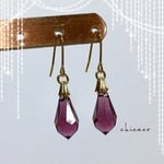 SWAROVSKIブリオレットカットピアス／イヤリング アメジスト