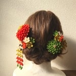 【再販×8】送料無料  可憐な花嫁のレトロなつまみかんざし 