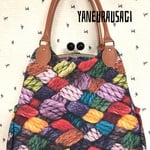 ☆SALE★～1/31まで　カラフル毛糸のがま口バッグ（L）