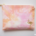 手染め　mini ポーチ　"Flamingo"