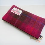Harris Tweed ハリスツイード　&　チェコデザインビーズ　 中布内ポケット・カードポケット付き◆通帳ポーチ、ペンケースにも♪