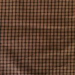  布 【50×55㎝】国産プリント こげ茶 チェック