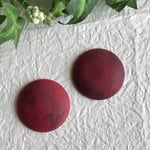 【SALE】ヴィンテージ アクリルラウンドカボション マットレッドマーブル 2個セット