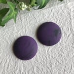 【SALE】ヴィンテージ アクリルラウンドカボション マットパープルマーブル 2個セット
