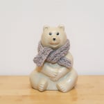 しろくま貯金箱　マフラー（ライトグレー）