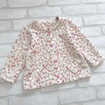 80サイズ＊ふわふわリボンのベビーカーディガン（ピンク）