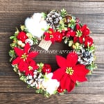 Xmas◇クリスマスリース◇ 赤ポインセチアとアップルのリース