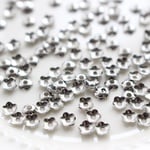 ビーズキャップ(花座)・4mm・シルバー(120個)