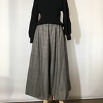 綿麻 グレンチェックのスカンツ
