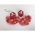 再再再再再再販！赤×赤タッセルピアス