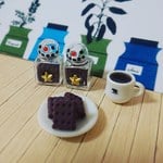 ミニチュア スノーマンガラスポットのおすそわけビスケット2018 ココア