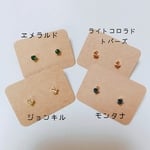 14KGFゴールドフィルド ひと粒スワロフスキーピアス 極小3mm 