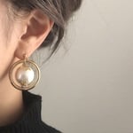 送料無料♡大ぶり フープ パール ピアス イヤリング