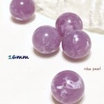 大理石風🔹パープル 16mm  穴あき 貫通  