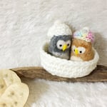 小さな仲良し夫婦フクロウさん|羊毛フェルトのふくろう マスコット