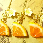 *限定*ネックレス(カットオレンジ×白花)*再販