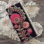 line flower case navy no.009 for iPhoneX,XS