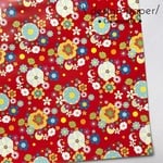 デザインペーパー/No12お花畑★apple red/5枚入り/design paper/
