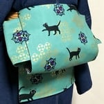 [SALE]ゴシックレトロに黒猫柄 名古屋帯新品
