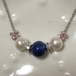 コットンパールフラワーネックレス