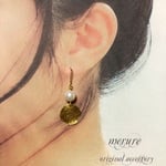パールとゴールドサークルのシンプルピアス  /  イヤリング