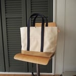 帆布Lトートバッグ キナリ×ベージュ×コン