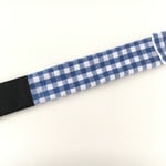 ものさし入れ30cm☆裏地付き☆チェック柄 青色　男の子