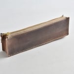 革の手染めペンケース　「チョコレート No.8（ボックス型ペンケース/筆箱）」レディース/メンズ