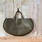 まぁーるくって コロッとしてかわいいレザーバッグ グレージュ