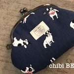 お茶目なフレンチブルドッグの小さながま口ポーチ♪