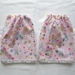 ひざあて：ピンクペガサス×紫小花柄