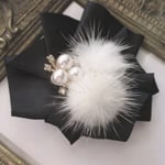 セール♡２way♡ブローチ♡ヘアクリップ♡バックにも♡用途多様♡ミンクファーパールラインストーン♡卒園♡卒業♡入園♡入学祝い♡発表会♡ブローチ＆ヘアクリップ１点
