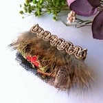 fur × ethnic  Ribbon  ヘアクリップ【マロン】